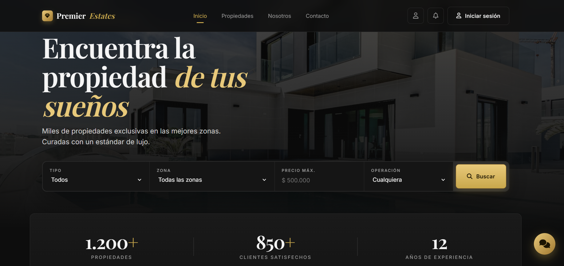 Premier Estates — demo inmobiliaria de lujo